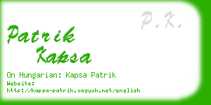 patrik kapsa business card